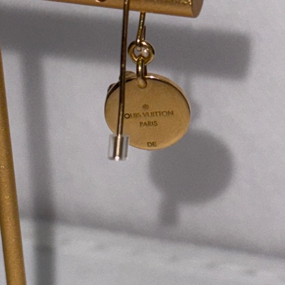 SOLD SOLD Louis Vuitton Gold and Green Circular Earrings - Picture 5 of 8